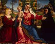 Palma il Vecchio Jacopo Jacopo Nigreti Madonna and Child with Donors - Hermitage